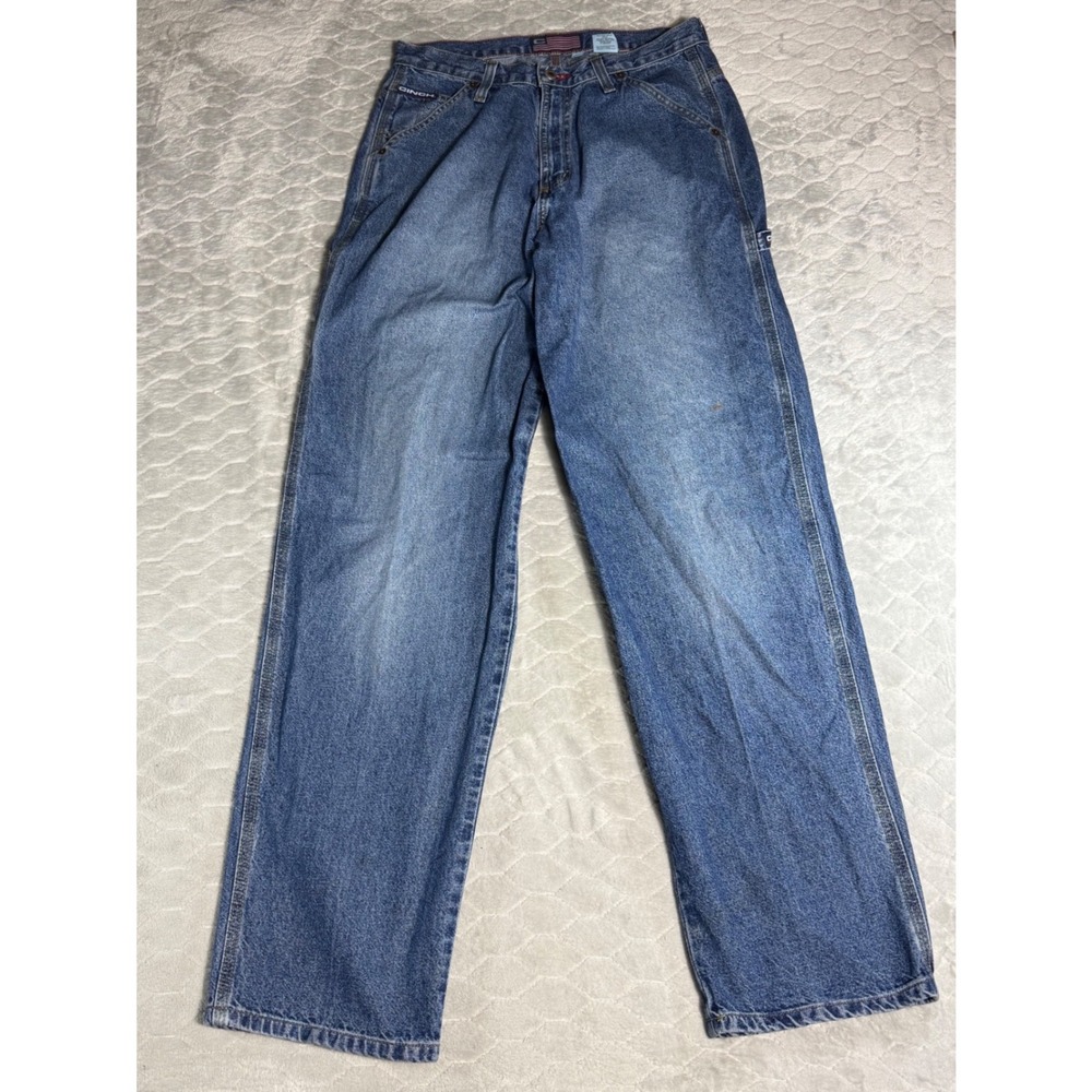 Cinch Mens Vintage Y2K Carpenter Jeans Blue Denim Utility Pants 32 x 34